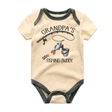 Grandpa's Fishing Buddy Baby Bodysuit Fisherman baby sleepers Newborn Funny Jumpsuit baby clothing