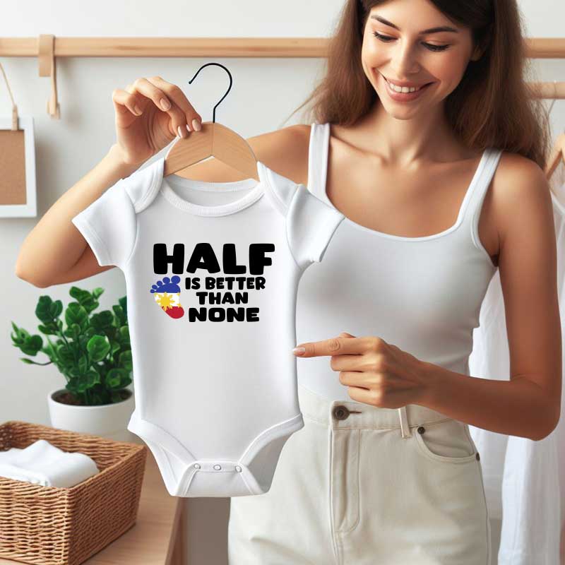 Half Filipino Pinoy Funny Baby clothes Culture Heritage Ethnic Philippines Gift For Filipino Parents Baby bodysuit rompers