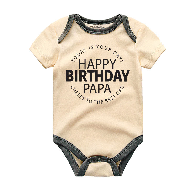 Happy Birthday Papa Dad Daddy Baby Boy Girl Clothes Best Dad Shirt Unisex Baby Clothing