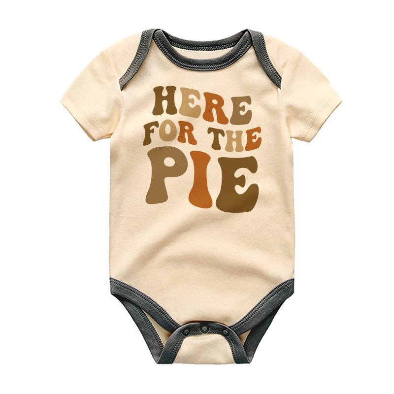 Here for the Pie Cute Thanksgiving Baby Clothes Adorable First Fall Autumn Halloween Bodysuit Unisex Infant Clothing Pregnancy Announcement Gift