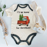 Ill be home for christmas Cute Unisex Newborn Infant Baby Clothes First Christmas Baby Outfit