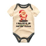 I believe in Pop Pop-Claus Cute Unisex Infant Baby Clothes Personalized Newborn Outfit Baby Boy Girl Grandpa Holiday Gift