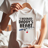 I Hooked Daddy’s Heart Baby Clothes Fishing Baby Outfit for Newborns Vêtements bébé