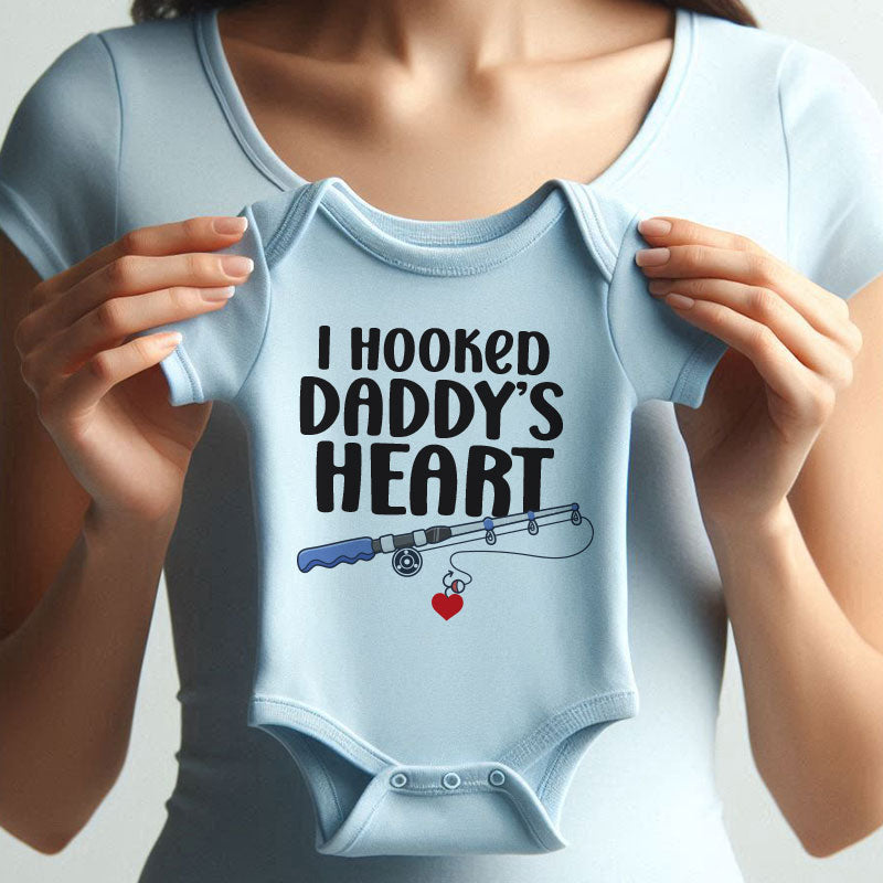 I Hooked Daddy’s Heart Baby Clothes Fishing Baby Outfit for Newborns Vêtements bébé