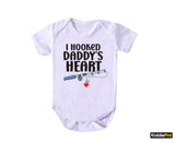 I hooked Daddy's heart Fishing Rod Little Fisherman baby bodysuit Dad's fishing legacy Fishing adventure(SKU#33)