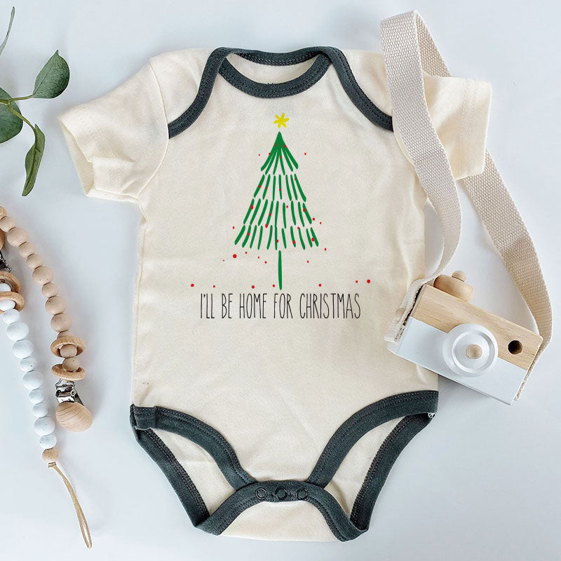 I'll be coming home for christmas baby boy girl clothes First Christmas baby outfit