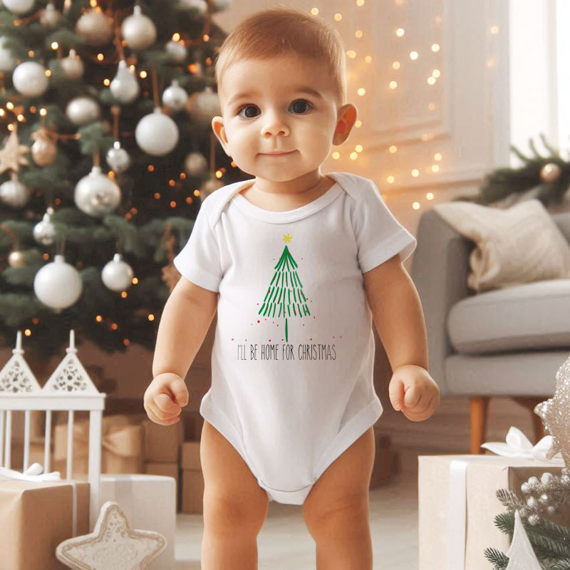 I'll be coming home for christmas baby boy girl clothes First Christmas baby outfit