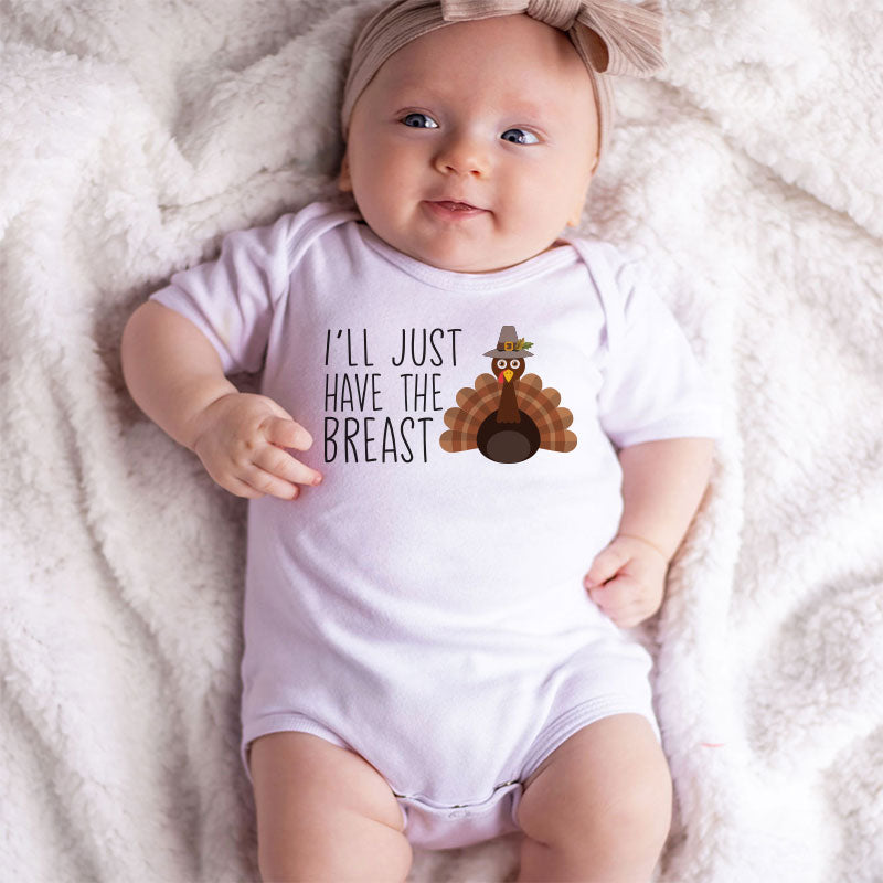 Turkey Baby Clothes Adorable Cute Funny Newborn First Thanksgiving Bodysuit Boy Girl Clothes Fall Autumn Outfit Custom Baby Shower Gift  Food Pun Foodie Personalized Shirt