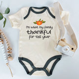 Thankful Baby Clothes First Thanksgiving Personalized Bodysuit Boy Girl Shower Gift Pumpkin Fall Autumn Outfit Unisex Infant Clothing Pregnancy Reveal Shirt