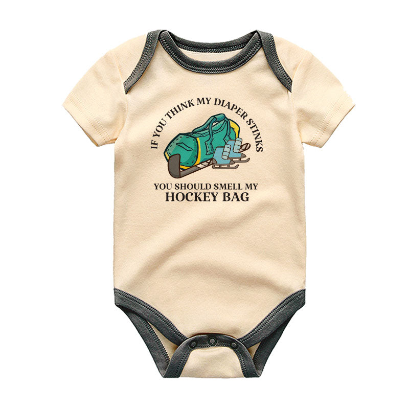 Funny diaper humor baby boy girl clothes Future hockey player outfit