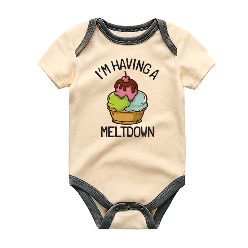 I’m Having a Meltdown Cute Funny Ice Cream Unisex Baby Bodysuit Sweet Baby Shower Gift for Ice Cream Lovers