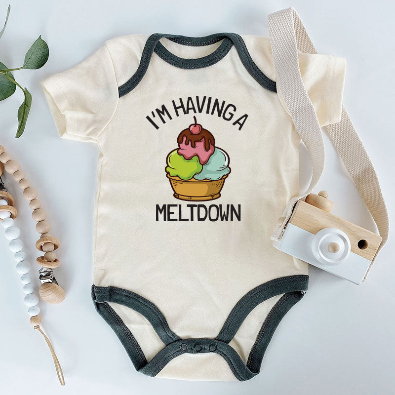 I’m Having a Meltdown Cute Funny Ice Cream Unisex Baby Bodysuit Sweet Baby Shower Gift for Ice Cream Lovers