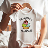 I’m Having a Meltdown Cute Funny Ice Cream Unisex Baby Bodysuit Sweet Baby Shower Gift for Ice Cream Lovers