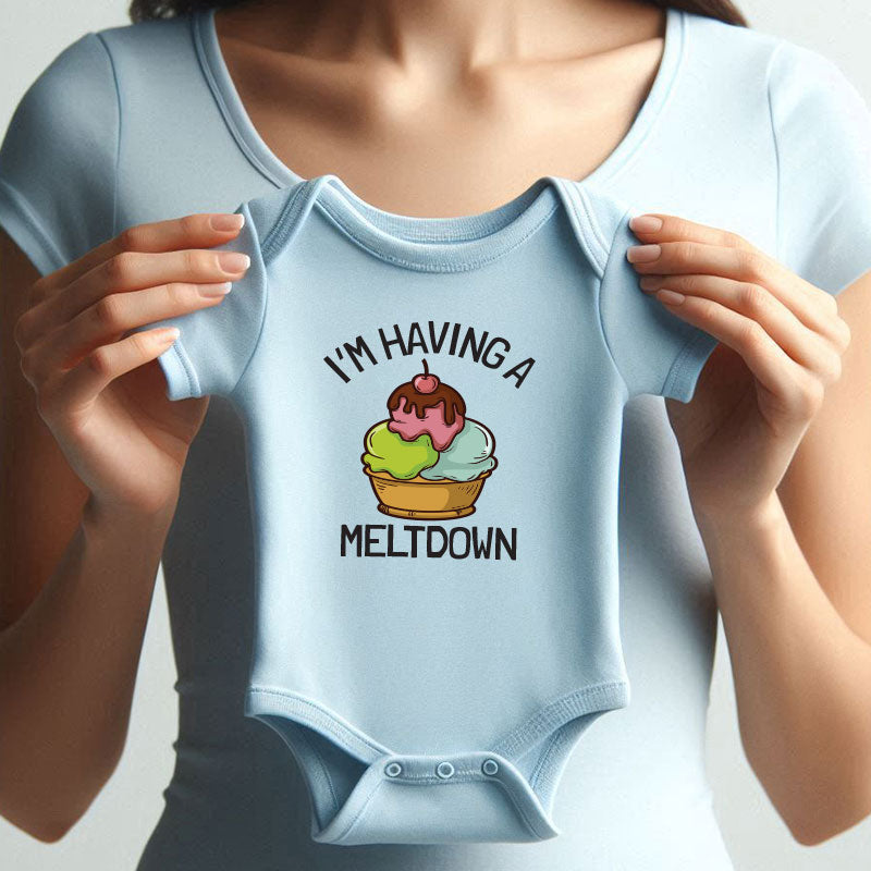 I’m Having a Meltdown Cute Funny Ice Cream Unisex Baby Bodysuit Sweet Baby Shower Gift for Ice Cream Lovers
