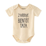 J’arrive Bientôt Tata Body Bébé Annonce de Grossesse Cadeau Futur Tata Tenue Bébé Personnalisée  Vêtements bébé