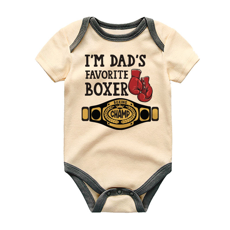 I'm Dad's favorite boxer newborn baby boy girl bodysuit Unisex infant clothing Future Boxing Champion romper sports outfit