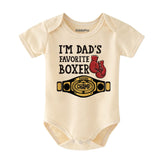 I'm Dad's favorite boxer newborn baby boy girl bodysuit Unisex infant clothing Future Boxing Champion romper sports outfit