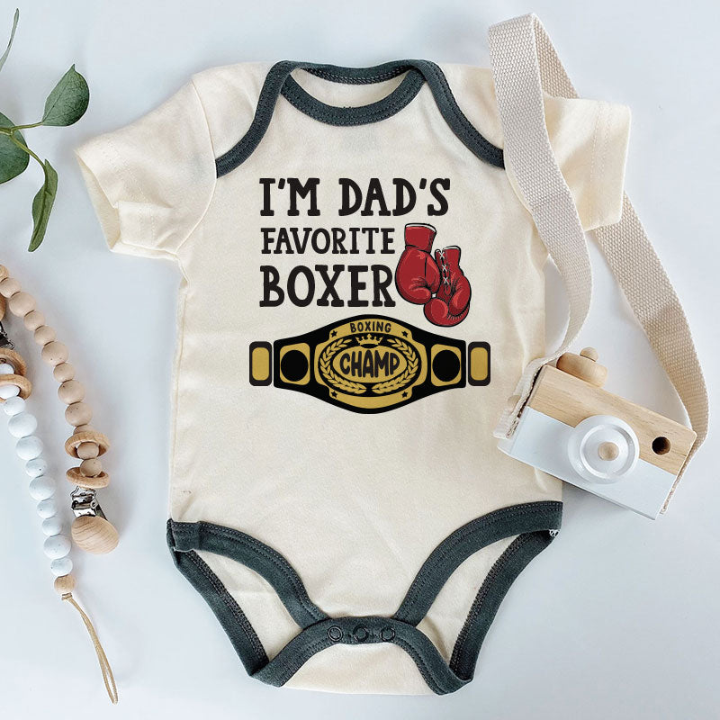 I'm Dad's favorite boxer newborn baby boy girl bodysuit Unisex infant clothing Future Boxing Champion romper sports outfit