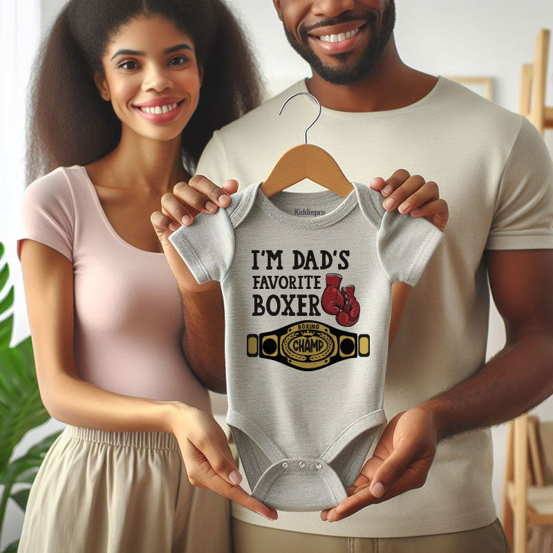 I'm Dad's favorite boxer newborn baby boy girl bodysuit Unisex infant clothing Future Boxing Champion romper sports outfit