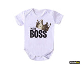 I'm the boss King Queen Crown Funny Baby Gift Tiny boss statement  Little boss in the making,   (SKU#33)