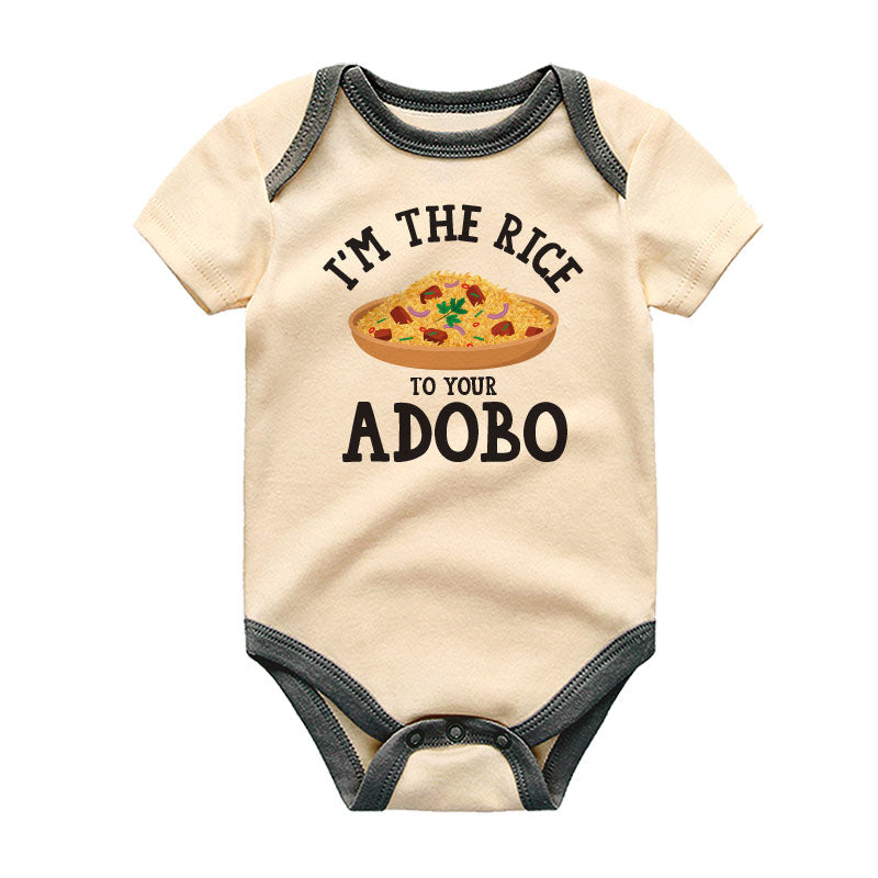 I'm the rice to your adobo cute funny Filipino cuisine unisex newborn infant baby boy girl bodysuits