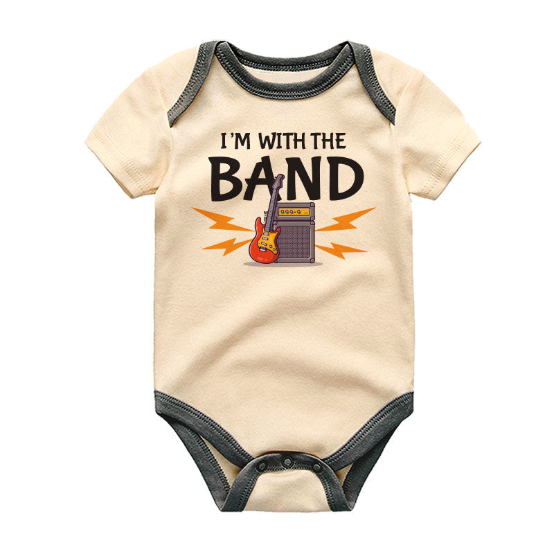 I'm with the band newborn baby boy girl clothes unisex infant clothing music lover outfit short sleeve bodysuit