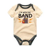 I'm with the band newborn baby boy girl clothes unisex infant clothing music lover outfit short sleeve bodysuit