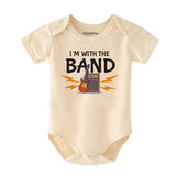 I'm with the band newborn baby boy girl clothes unisex infant clothing music lover outfit short sleeve bodysuit