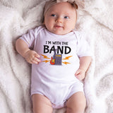 I'm with the band newborn baby boy girl clothes unisex infant clothing music lover outfit short sleeve bodysuit