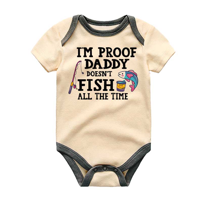 Fishing Baby Gift, Fishing Daddy Baby Bodysuit, I'm Proof Daddy Doesn't Fish All the Time Baby Clothes, Unisex Baby Gift, KiddiePro, Fishing-themed Infant Apparel, Humorous Baby Romper, Unique Baby Shower Present, Cute Fishing Outfit, Outdoor Lifestyle Newborn Clothes, Fishing Family Fashion, Adorable Toddler Wear, Funny Baby Clothing, KiddiePro Baby bodysuit.