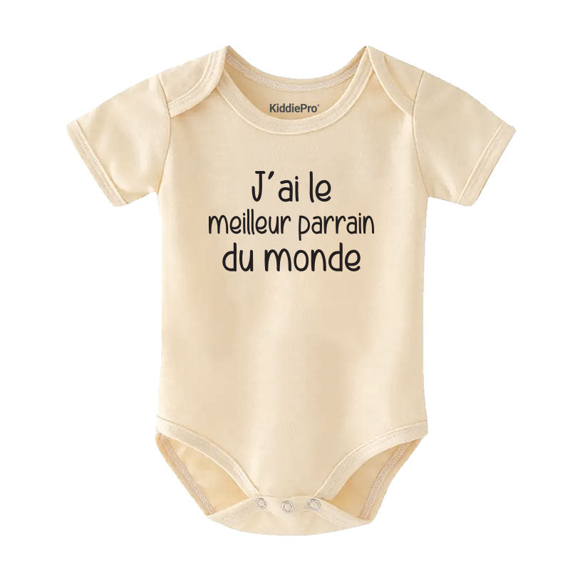 J'ai le meilleur parrain du monde baby clothes best french godfather outfit unisex infant baby boy girl short sleeve bodysuit