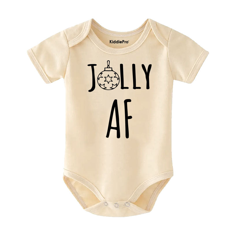 Jolly AF Baby Clothes Funny Inappropriate Custom Baby Boy Girl Bodysuit First Christmas Outfit