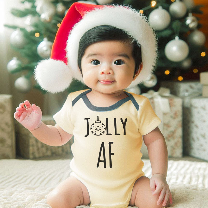 Jolly AF Baby Clothes Funny Inappropriate Custom Baby Boy Girl Bodysuit First Christmas Outfit