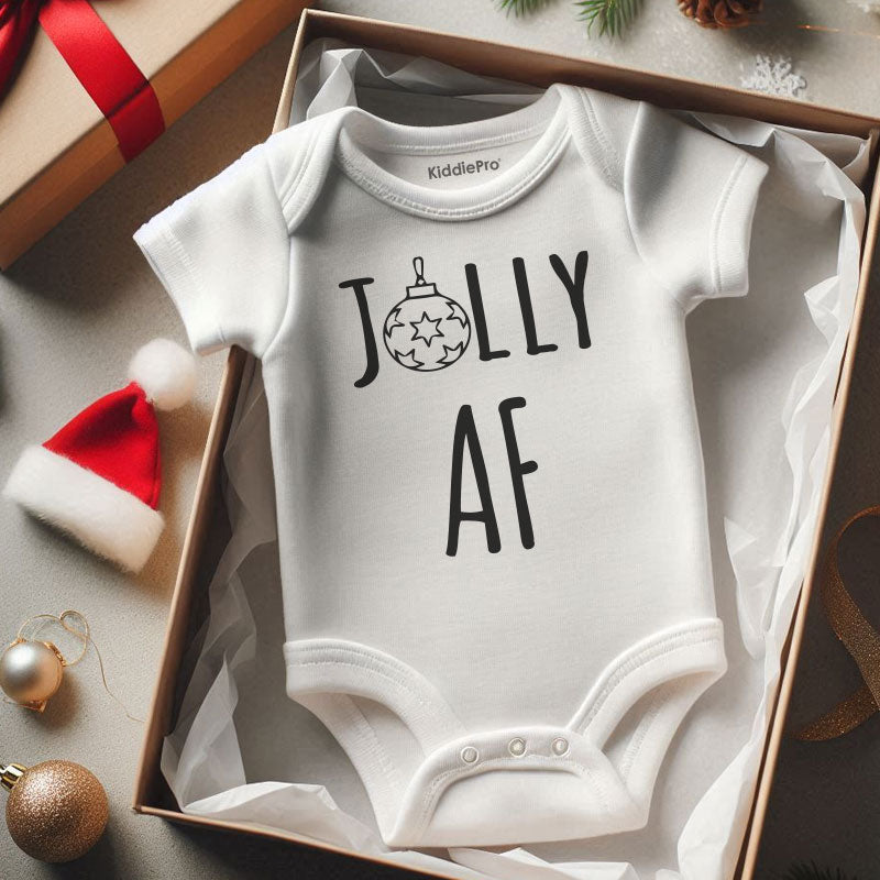 Jolly AF Baby Clothes Funny Inappropriate Custom Baby Boy Girl Bodysuit First Christmas Outfit