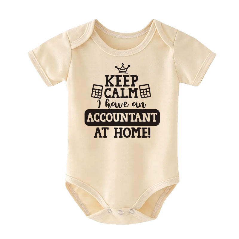 Keep Calm Baby Clothes Accountant Parents Gift Future CPA Baby Bodysuit