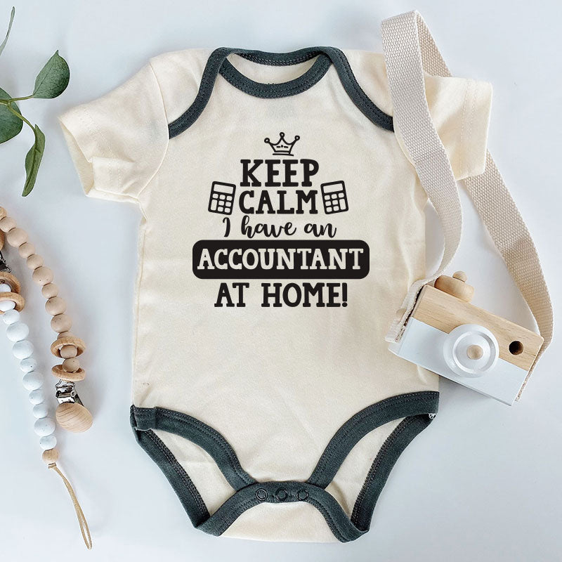 Keep Calm Baby Clothes Accountant Parents Gift Future CPA Baby Bodysuit