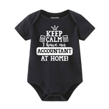 Keep Calm Baby Clothes Accountant Parents Gift Future CPA Baby Bodysuit