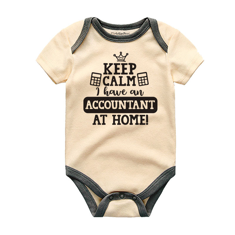 Keep Calm Baby Clothes Accountant Parents Gift Future CPA Baby Bodysuit