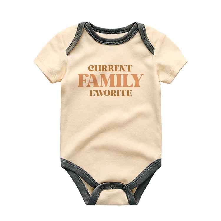 Current Family Favorite Baby Bodysuit-New Addition to the family, Newest member, Youngest sibling, Grandma and grandpas favorite, loved by everyone, Adorable Baby clothes