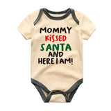 Mommy Kissed Santa Baby Boy Girl Bodysuit Cute Funny Playful First Christmas Baby Outfit Pregnancy Announcement Holiday Gift Santa Baby Custom Shirt