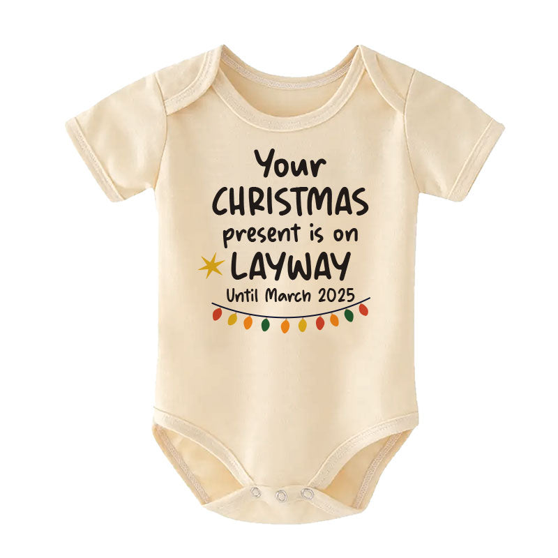 Funny Personalized Christmas Baby Clothes Holiday Humor Newborn Gift Keepsake Custom Month Year Pregnancy Announcement Baby Gender Reveal Bodysuit Shirt