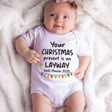 Funny Personalized Christmas Baby Clothes Holiday Humor Newborn Gift Keepsake Custom Month Year Pregnancy Announcement Baby Gender Reveal Bodysuit Shirt