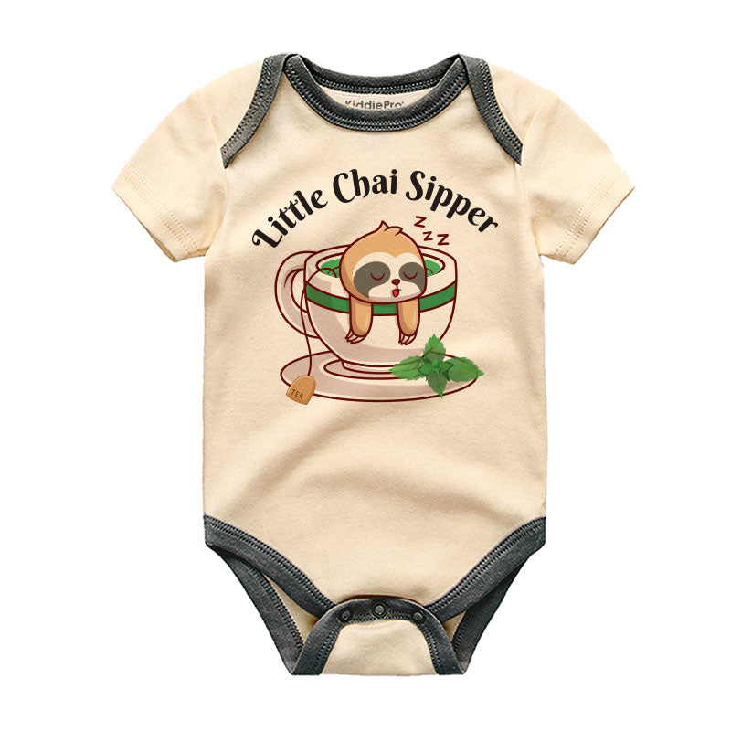 Little Chai Sipper Baby Boy Girl Clothes Cute Indian Custom Baby Bodysuit Tea Lover Foodie baby Outfit