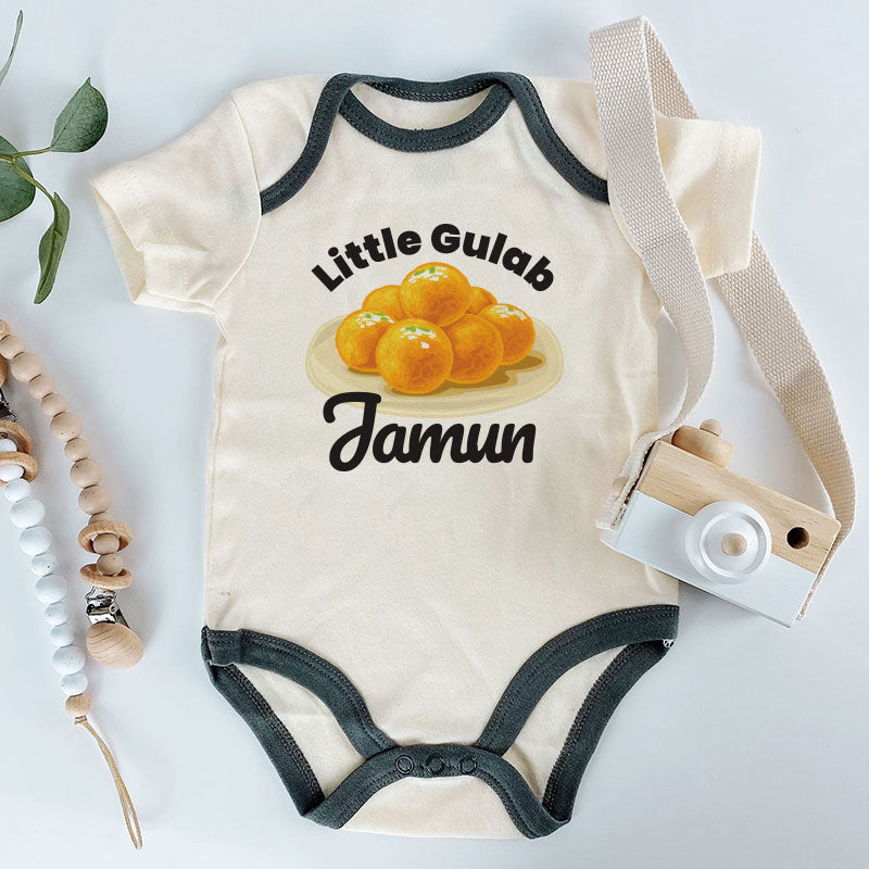 Cute Indian Dessert Baby Clothes Little Gulab Jamun Bodysuit Food Pun Outfit