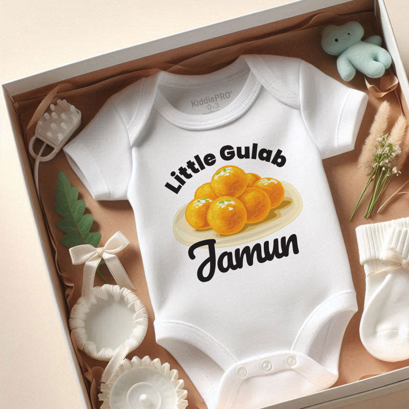 Cute Indian Dessert Baby Clothes Little Gulab Jamun Bodysuit Food Pun Outfit