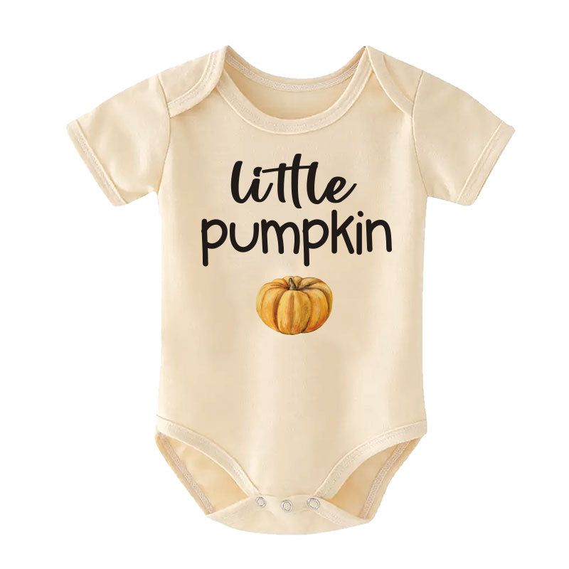 Little Pumpkin Custom Newborn Baby Clothes First Thanksgiving Outfit Personalized Fall Autumn Bodysuit Boy Girl Romper Unisex Infant Clothing Pregnancy Announcement Gift