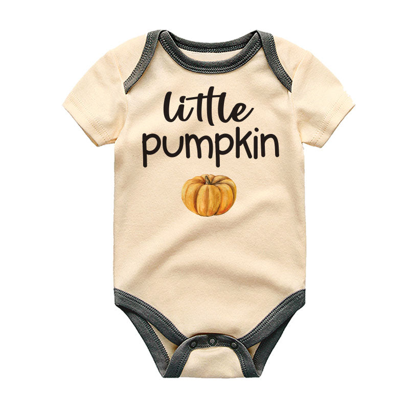 Little Pumpkin Custom Newborn Baby Clothes First Thanksgiving Outfit Personalized Fall Autumn Bodysuit Boy Girl Romper Unisex Infant Clothing Pregnancy Announcement Gift