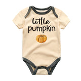 Little Pumpkin Custom Newborn Baby Clothes First Thanksgiving Outfit Personalized Fall Autumn Bodysuit Boy Girl Romper Unisex Infant Clothing Pregnancy Announcement Gift