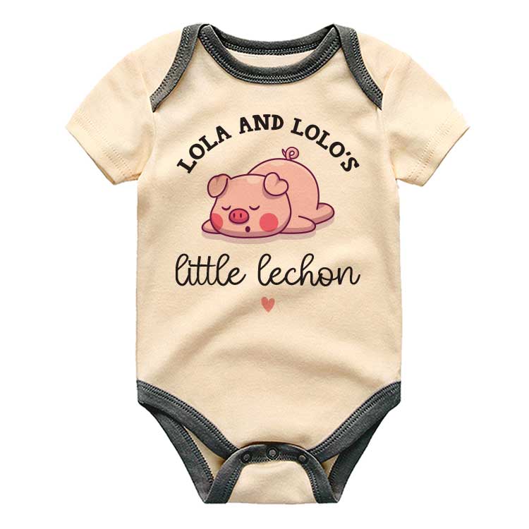 Funny Filipino Pinoy Food Pun Baby Bodysuit Pinoy Lechon theme Baby sleepers