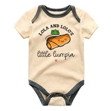 Lola and Lolo's little Lumpia Shanghai Spring Rolls Baby Bodysuit, Food Pun Baby clothes